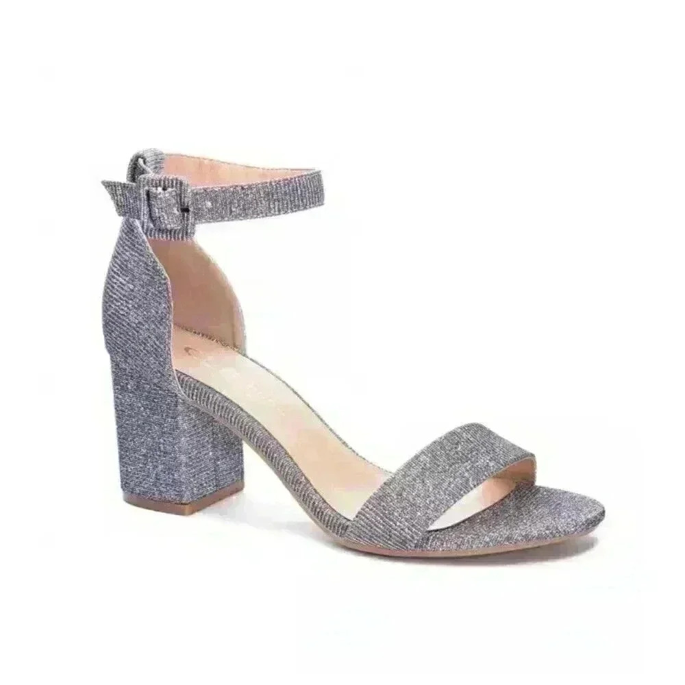 Chinese Laundry Jody Dress Sandal Silver Metalic Womens Size 9.5 New